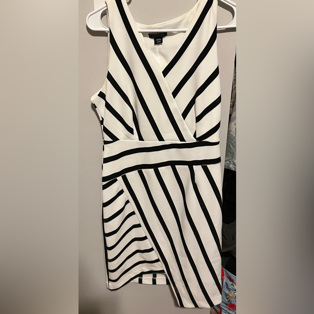 Metaphor - White/Black Striped Dress